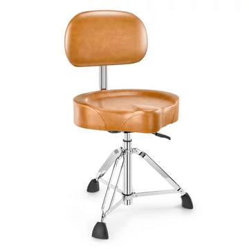 Donner - Do-DHT-250-BR -EC6748- állítható, háttámlás párnázott dobszék, barna bőr