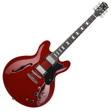 Donner - Do-DJP-1000-CH -EC1381- félakusztikus jazzgitár, piros
