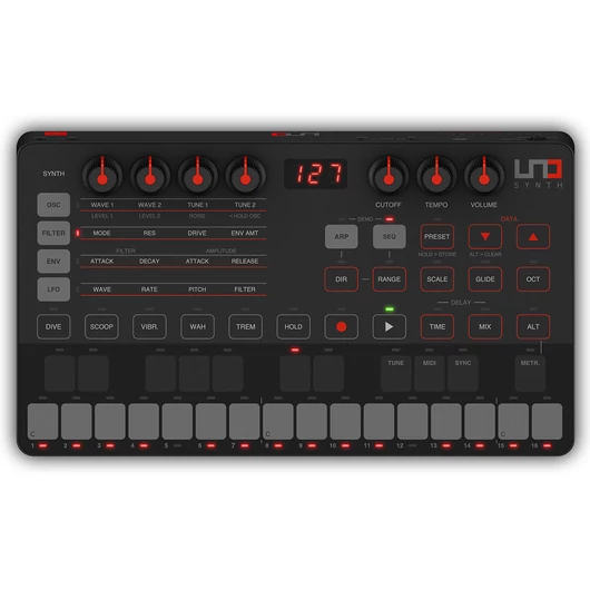 IK Multimedia - UNO Synth analóg szintetizátor, szemből