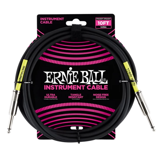 Ernie Ball - PVC Hangszerkábel 3m egyenes fekete