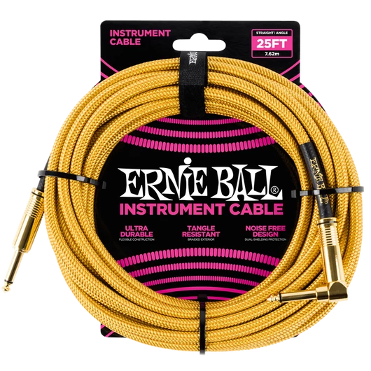 Ernie Ball - Vasalózsinór kábel 7.65m Arany