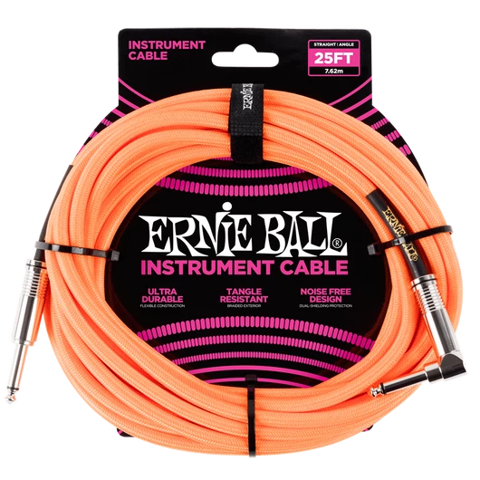 Ernie Ball - Vasalózsinór kábel 7.65m Narancssárga