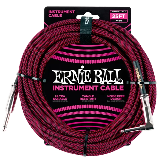 Ernie Ball - Vasalózsinór kábel 7.65m Vörös
