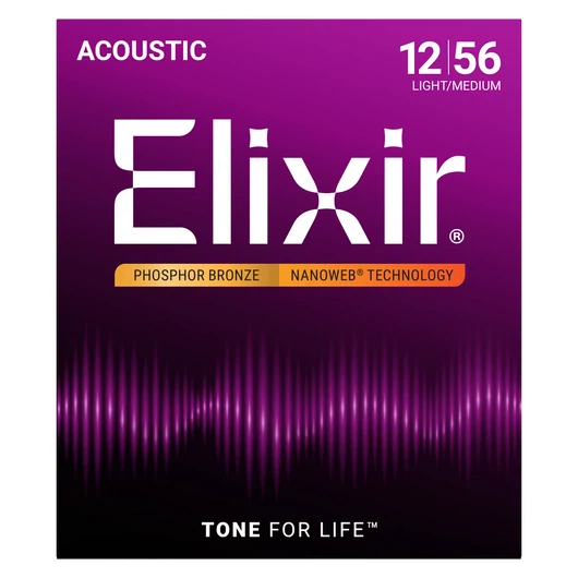 Elixir - Phosphor Bronze NanoWeb 12-56 Light/Medium akusztikus húrkészlet