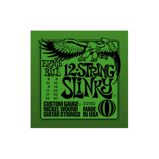 Ernie Ball - 12-string Nickel Wound Slinky 8-40 Elektromos Gitárhúr készlet 12-húros
