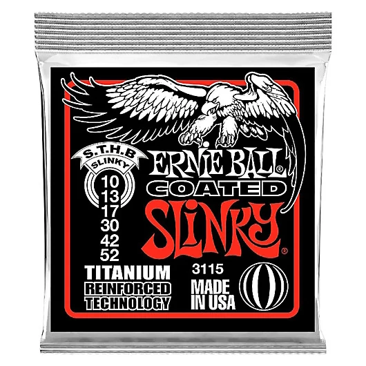 Ernie Ball - Coated Titanium RPS Skinny Top Heavy Bottom Slinky 10-52 Elektromos Gitárhúr készlet