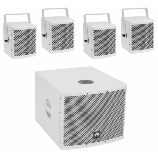 OMNITRONIC - Set MOLLY-12A Subwoofer active + 4x MOLLY-6 Top 8 Ohm, white