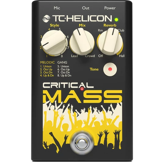 TC Helicon - Critical Mass ének effekt pedál, szemből