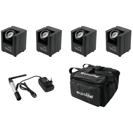 EUROLITE Set 4x AKKU UP-1 + SB-4 Soft-Bag + QuickDMX Wireless transmitter