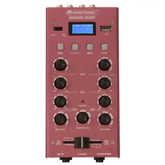 OMNITRONIC - GNOME-202P Mini Mixer red szemből