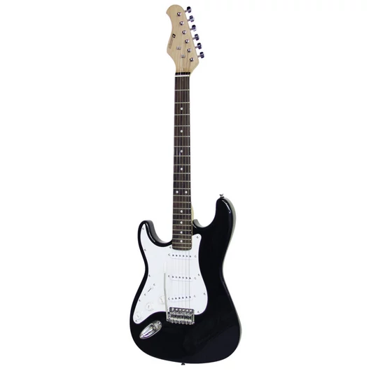 Dimavery - ST-203 Balkezes elektromos gitár fekete, szemből