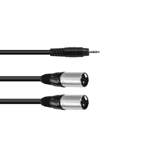 OMNITRONIC - Adapterkábel 3.5 Jack/2xXLR(M) 1.5m fekete