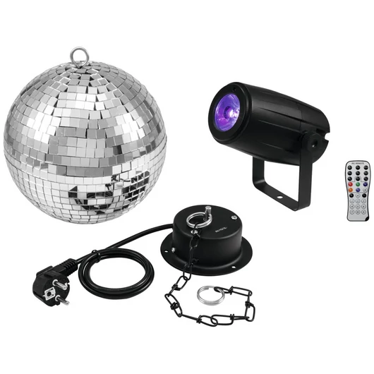 Eurolite - Tükörgömb 20cm motorral LED PST-5 QCL Spot bk