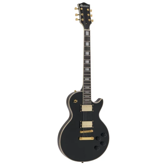 Dimavery - LP-530 elektromos gitár arany fekete ajándék puhatok, szemből