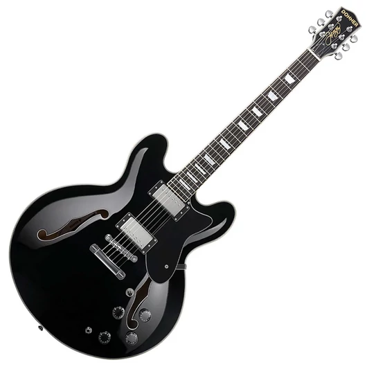 Donner - Do-DJP-1000-BK -EC1382- félakusztikus jazzgitár, fekete