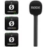 Kép 1/5 - Rode - Wireless ME Dual ultra kompakt két csatornás digitális vezeték nélküli mikrofon rendszer két adóval adókba és vevőbe épített mikrofonnal, ajándék mikrofonrúddal