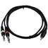 Kép 2/2 - OMNITRONIC Adaptercable 3.5 Jack/2xJack 1.5m bk