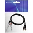 Kép 3/4 - OMNITRONIC Adapter Cable 2xJack/2xRCA 1.5m bk